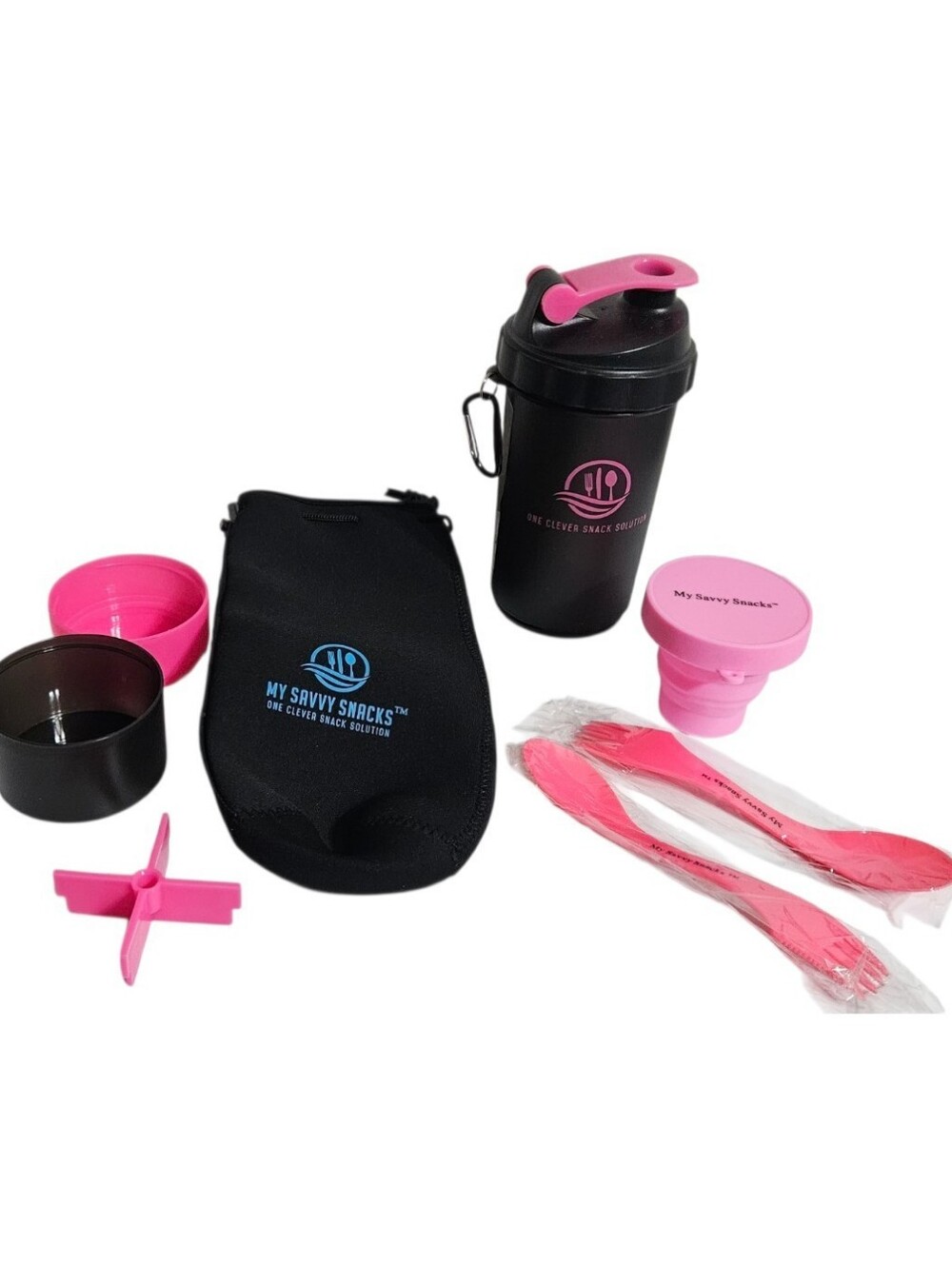 Pink & Black Snack Shaker Set